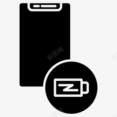 智能手机充电电池充电智能手机工具固态图标图标