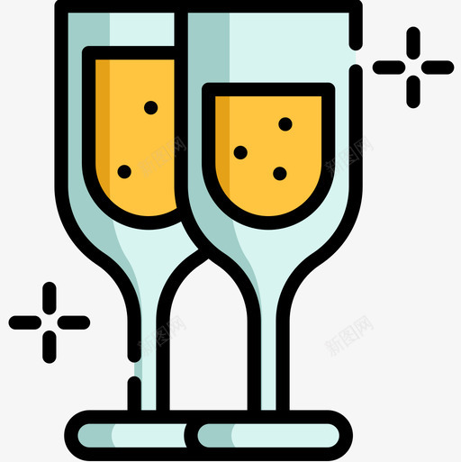香槟酒杯新年20线性颜色图标svg_新图网 https://ixintu.com 新年 线性 酒杯 颜色 香槟 香槟酒