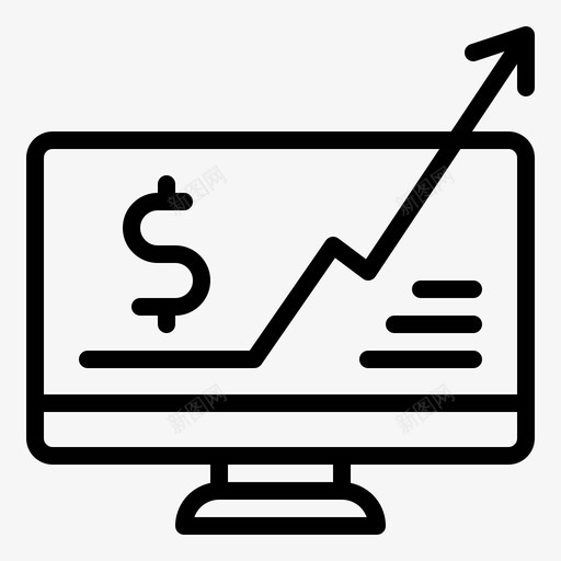 股票监视器箭头计算机图标svg_新图网 https://ixintu.com 增长 投资 监视器 箭头 美元 股票 计算机