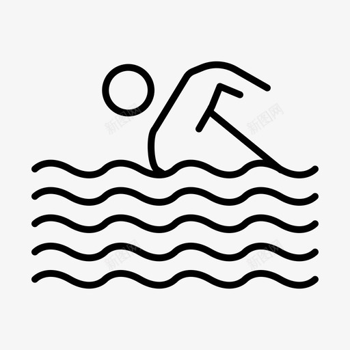 活动运动游泳图标svg_新图网 https://ixintu.com 水 活动 游泳 运动 运动房和运动训练规则点线
