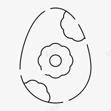 复活节彩蛋鲜花快乐的东方人图标图标