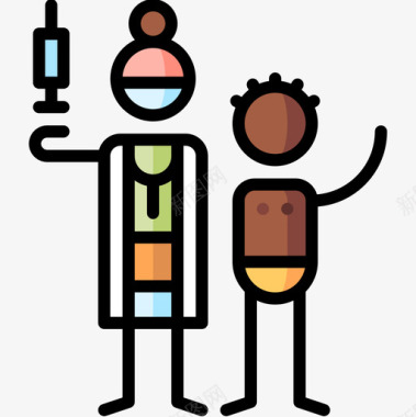 疫苗慈善机构41线性颜色图标图标