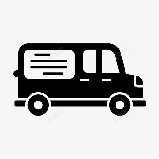 面包车广告广告送货图标svg_新图网 https://ixintu.com 填充 广告 第二 车辆 运输 送货 面包车