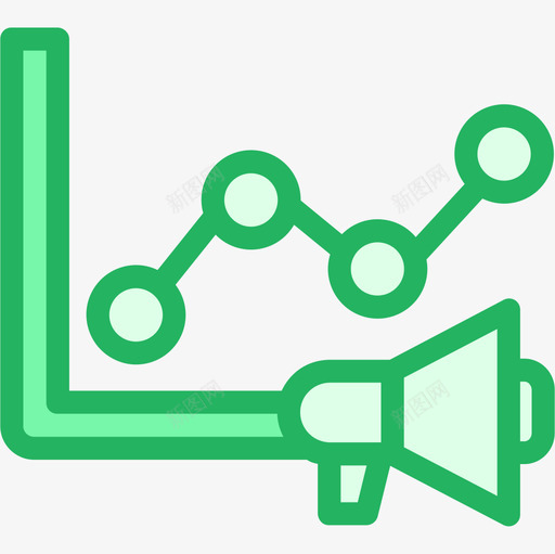 折线图分析8线绿色图标svg_新图网 https://ixintu.com 分析 折线 线图 绿色