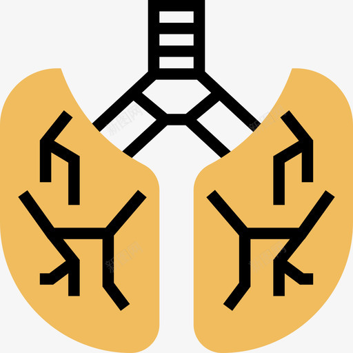 肺人体器官7黄色阴影图标svg_新图网 https://ixintu.com 人体 器官 阴影 黄色