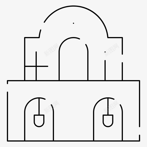 建筑圣诞节教堂图标svg_新图网 https://ixintu.com 圣诞节 复活节 希腊 建筑 教堂 独立日 虚线