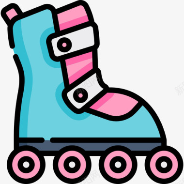 溜冰鞋儿童玩具12线性颜色图标图标