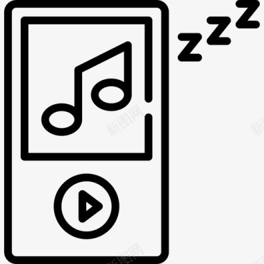 音乐播放器睡眠时间16线性图标图标