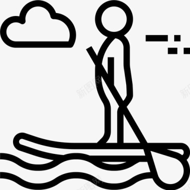 划桨夏季50直线型图标图标