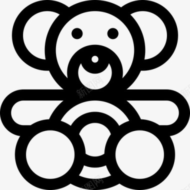 熊儿童玩具4线性图标图标