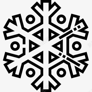 雪花冬季51直线型图标图标