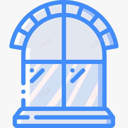 窗户建筑窗户4蓝色图标svg_新图网 https://ixintu.com 建筑窗户4 窗户 蓝色