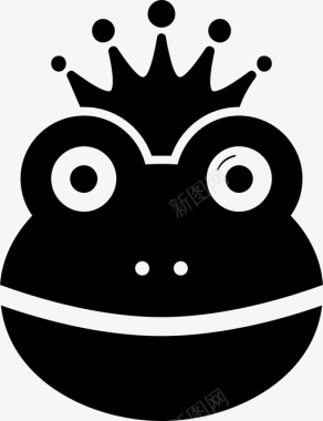 青蛙王子王冠国王图标图标