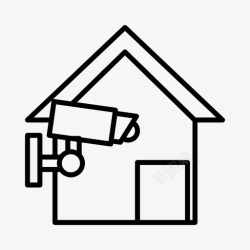 物业监控住宅闭路电视建筑物摄像机图标高清图片