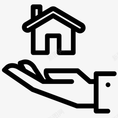 房屋保护手保险图标图标