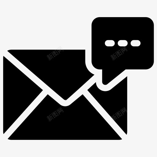 电子邮件通信消息短信图标svg_新图网 https://ixintu.com 个人 员工 图标 字形 消息 电子邮件 短信 管理 质量 通信