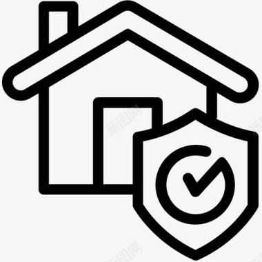 房屋保护购买保险图标图标