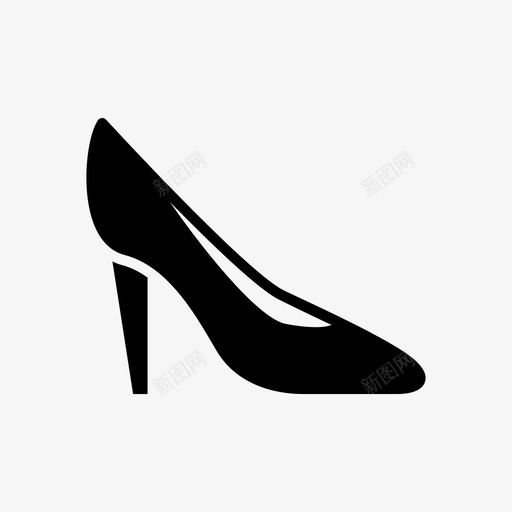 高跟鞋时装鞋子图标svg_新图网 https://ixintu.com 时装 细高 鞋子 高跟鞋