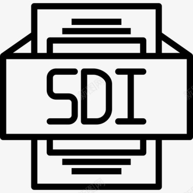 Sdi文件类型3线性图标图标