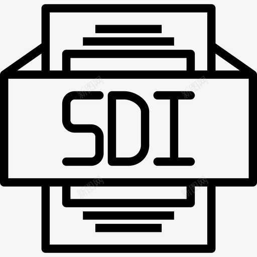 Sdi文件类型3线性图标svg_新图网 https://ixintu.com Sdi 文件类型3 线性