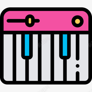 键盘艺术家工作室12线性颜色图标图标