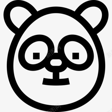 熊猫非政府组织3直线型图标图标