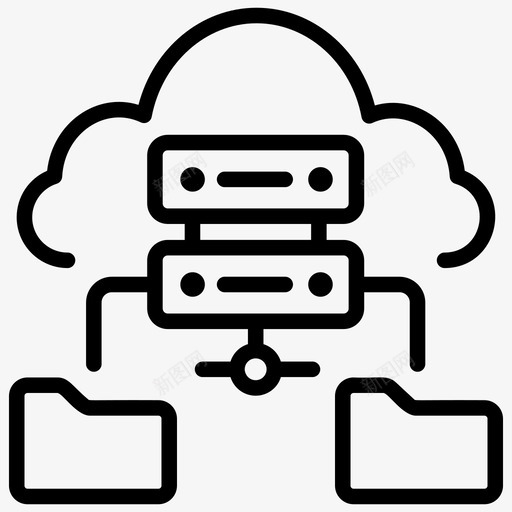 云存储驱动器云计算云数据图标svg_新图网 https://ixintu.com 云计算 图标 在线 存储 托管 数据 服务 线图 驱动器