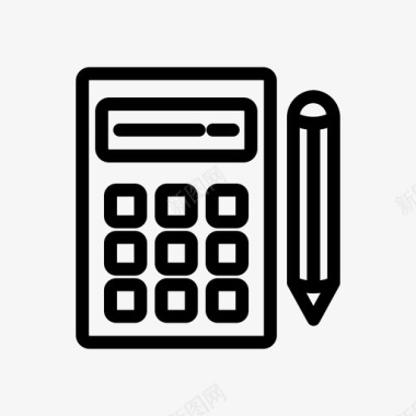 计算器和笔计数金融图标图标