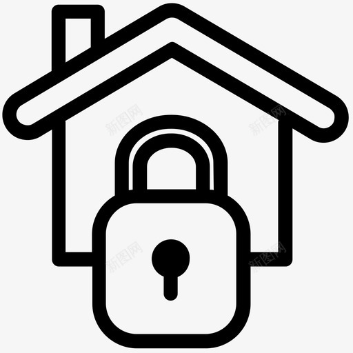 房屋保护购买锁图标svg_新图网 https://ixintu.com 房地产概述 房屋保护 财产 购买 锁