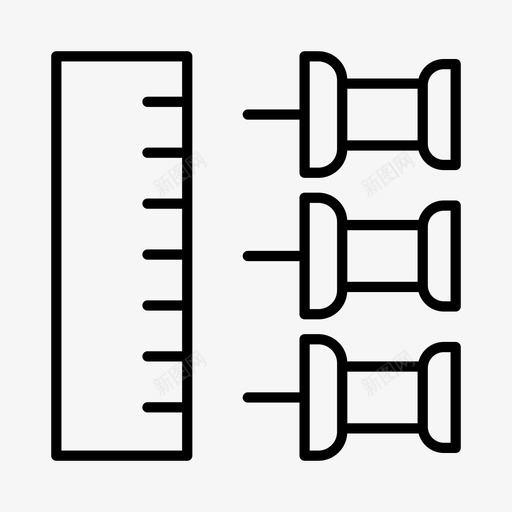 文具商务办公室图标svg_新图网 https://ixintu.com 办公室 商务 图钉 尺子 工作 文具