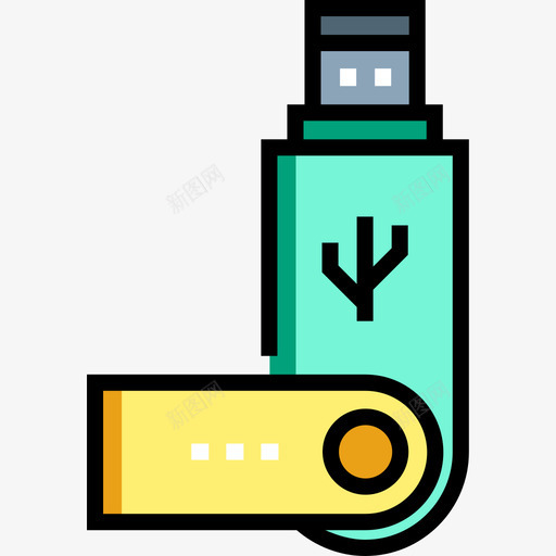 Usb电子设备37线性彩色图标svg_新图网 https://ixintu.com Usb 彩色 电子设备 线性