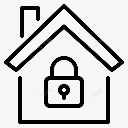 家庭安全锁安全图标svg_新图网 https://ixintu.com 安全 家庭
