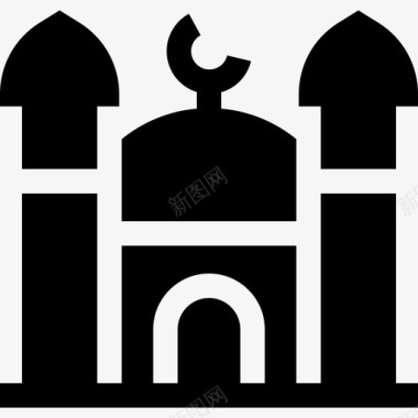 清真寺城市建筑6已填充图标图标