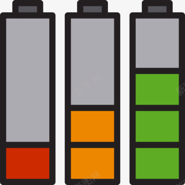 电池工业8线性颜色图标图标