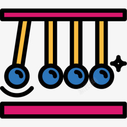 摇篮标志牛顿摇篮科学83线性颜色图标高清图片