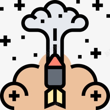 核弹核弹3线性颜色图标图标