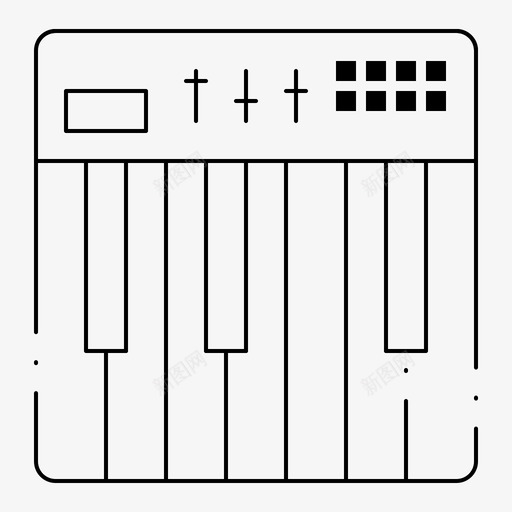 键盘硬件midi图标svg_新图网 https://ixintu.com midi 数字法律和声音工作室细线 硬件 键盘 音乐