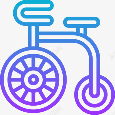 杂技自行车法国符号3梯度图标图标