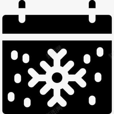 日历冬季63填充图标图标