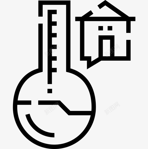 温度计家用自动2线性图标svg_新图网 https://ixintu.com 家用自动2 温度计 线性