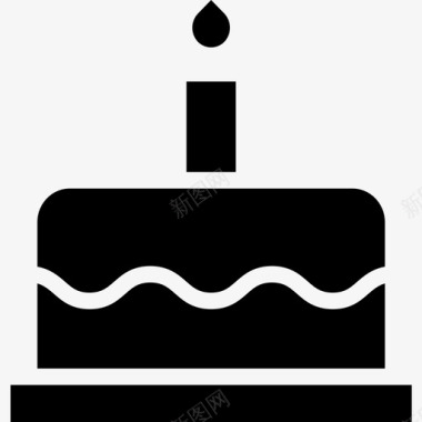 生日蛋糕新年41实心图标图标
