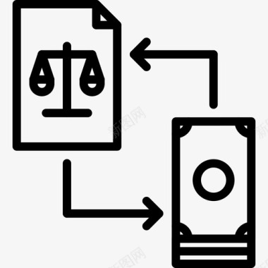 诉讼文件金钱图标图标