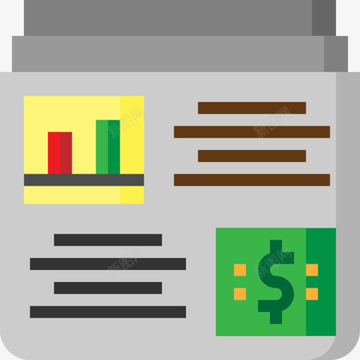 报纸商务基础5平面图图标svg_新图网 https://ixintu.com 商务基础5 平面图 报纸