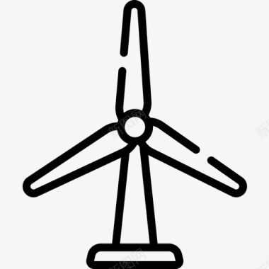 风力涡轮机技术60线性图标图标