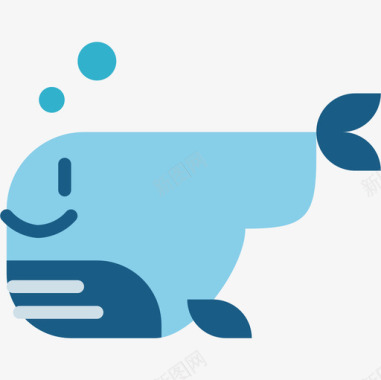 鲸鱼生态12扁平图标图标