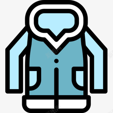 夹克冬装9线性颜色图标图标