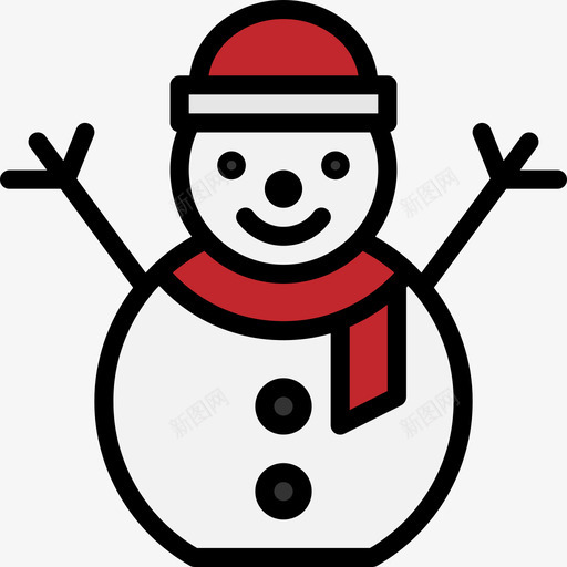 雪人圣诞200线性颜色图标svg_新图网 https://ixintu.com 圣诞200 线性颜色 雪人