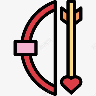 丘比特之箭婚礼153线形颜色图标图标