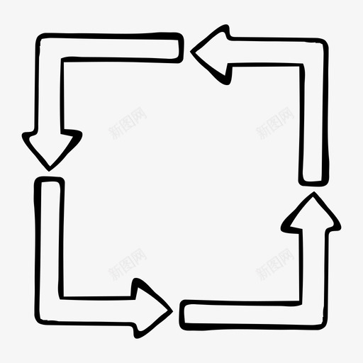圆箭头方向路径图标svg_新图网 https://ixintu.com 指针 方向 符号 箭头 路径