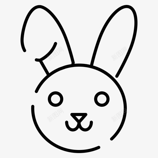 兔子动物复活节图标svg_新图网 https://ixintu.com 东方 东方规则 兔子 动物 复活节 虚线 规则